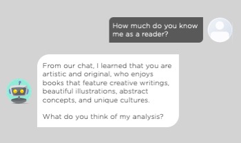 An example showing a chatbot giving its analysis of a user