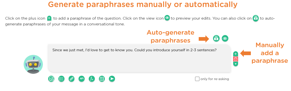 Generate paraphrases manually or automatically