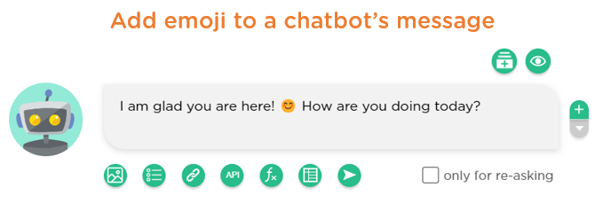 Add emoji to a chatbot's message