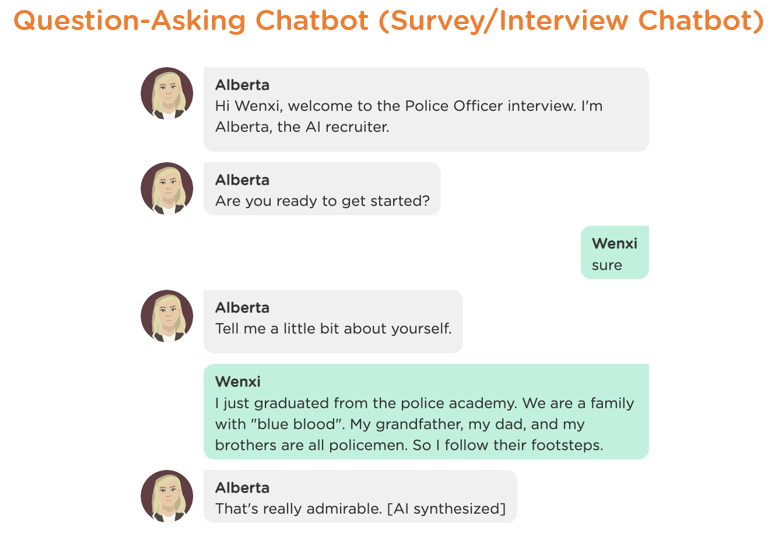 An example interview chatbot