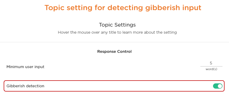 Detect gibberish input