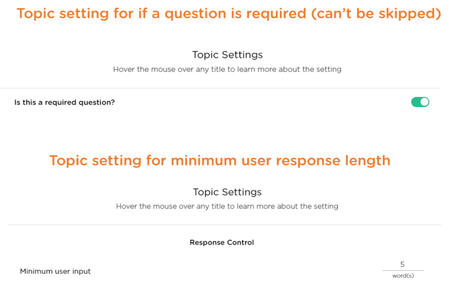 Configure question and response