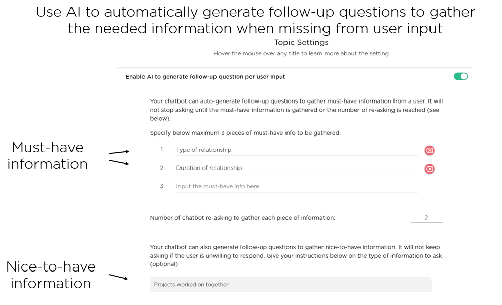 Use AI to auto-generate follow-up questions