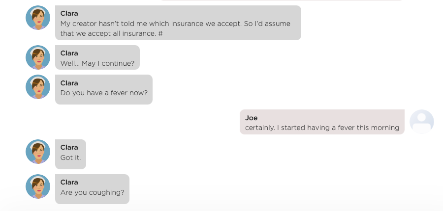 The screenshot shows the user interrupts the chat flow again by asking an additional question while the chatbot is gathering information to fulfill the user's request.