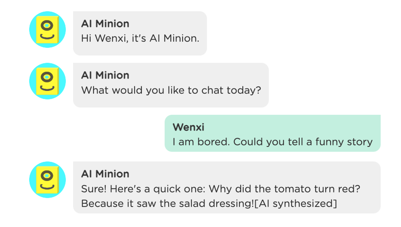 Example of a simple entertaining chatbot