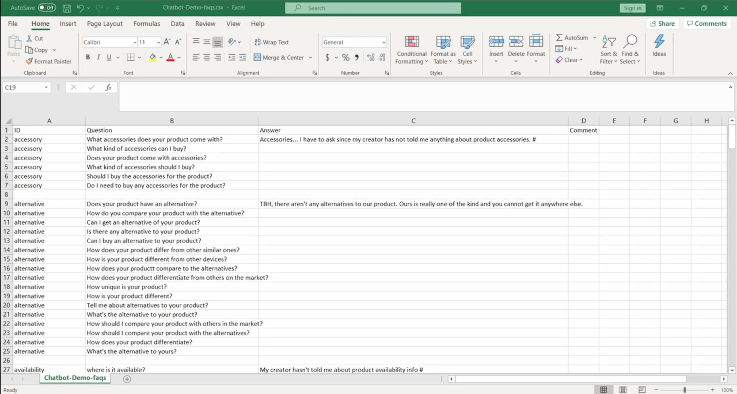 A closer look at the formatting of the CSV file.