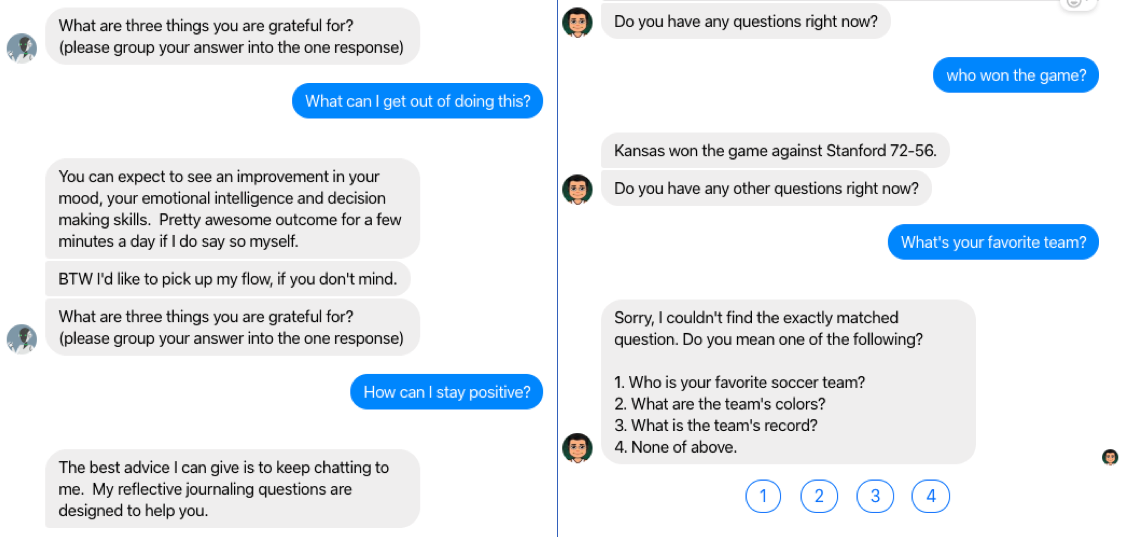 Chatbot recognizes questions in different wording as specified; it also suggests related questions if it is unsure