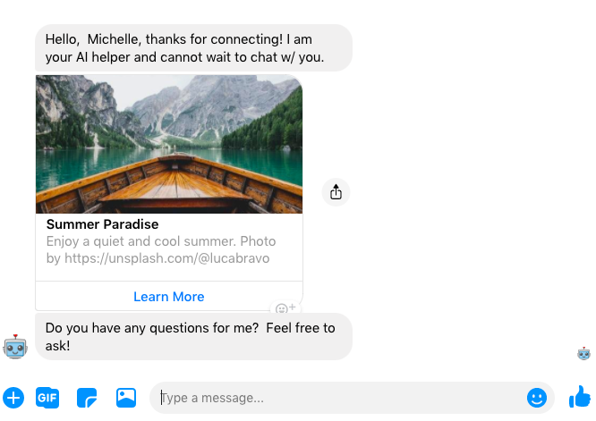 A travel chatbot powered by AI enables user free-text Q&A