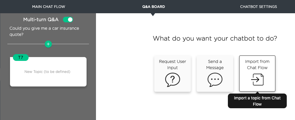 Reuse of tasks defined in the main chat flow for a multi-turn Q&A