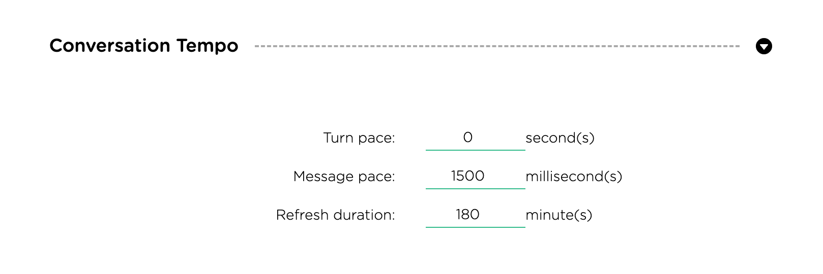 chatbot settings