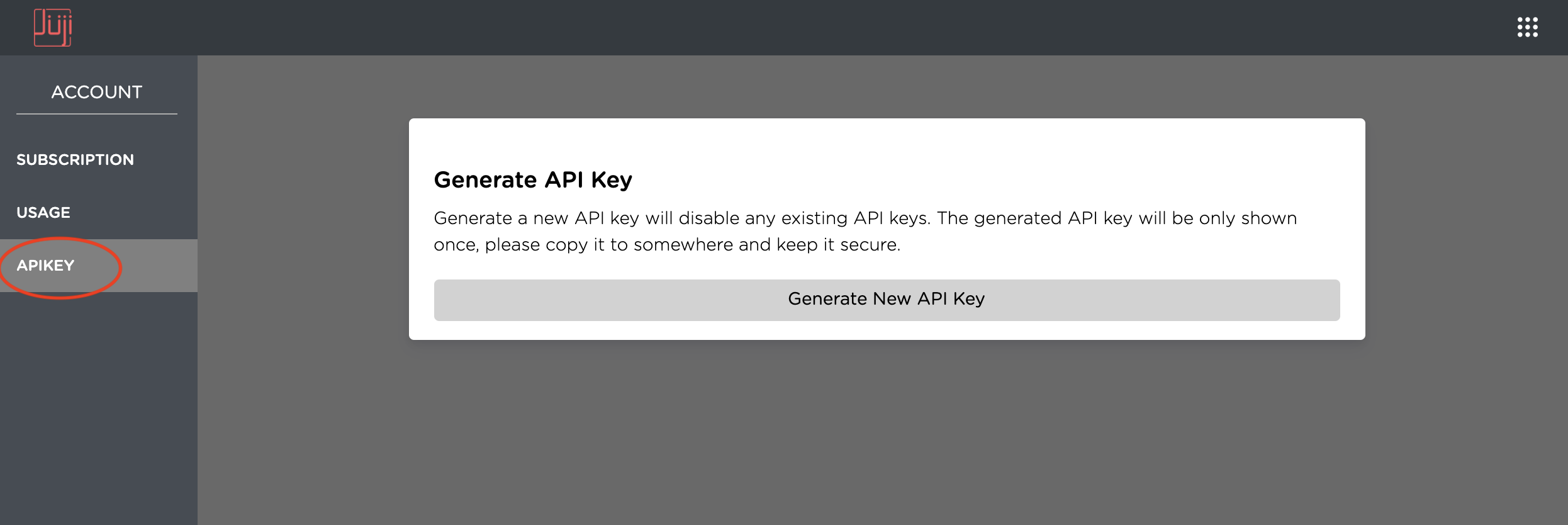 Generate New API Key