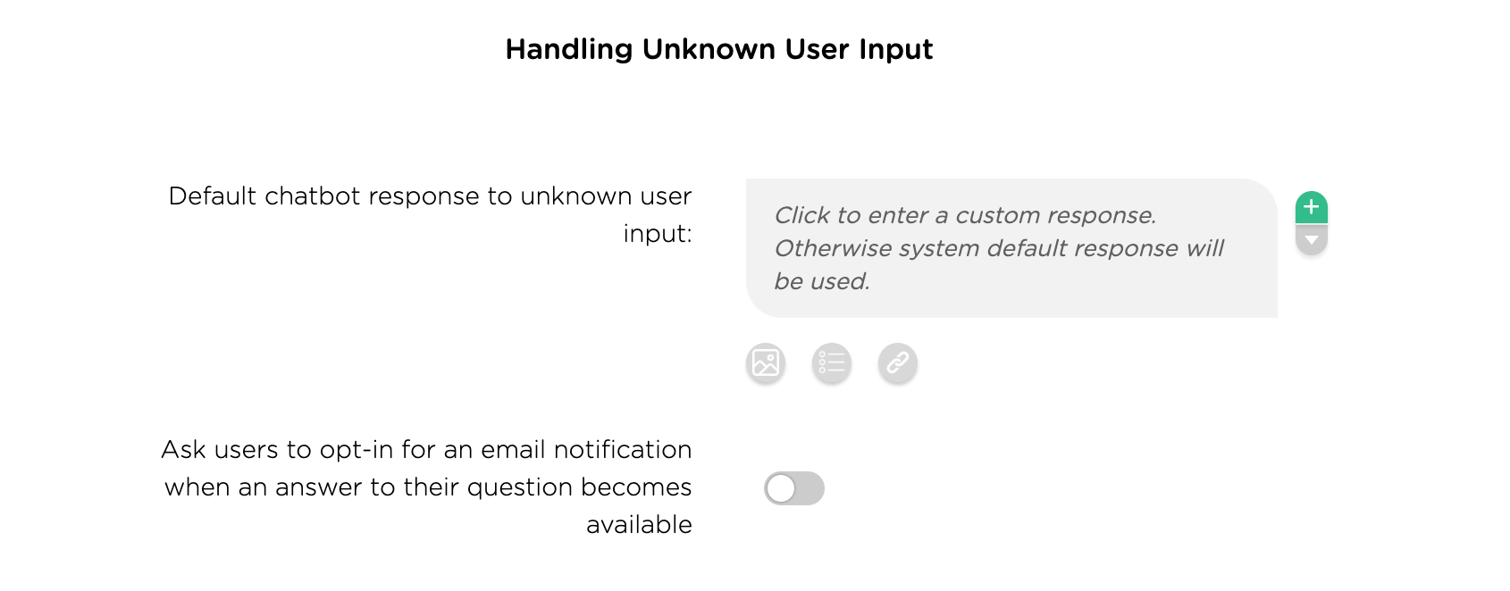 chatbot settings