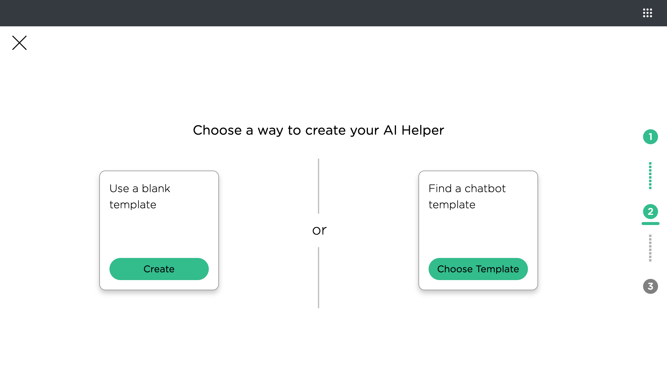 Juji Studio Create Chatbot Select a Template