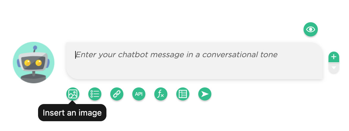 insert an image into a chatbot message