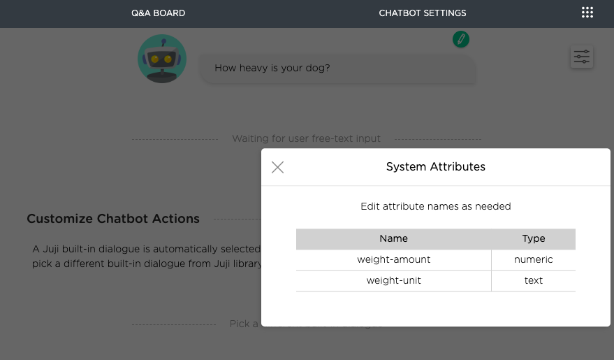 system attribute called weight-unit